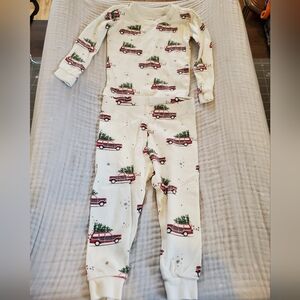 Petit Lem 18 Month Holiday Pajama Set with Red and White Print